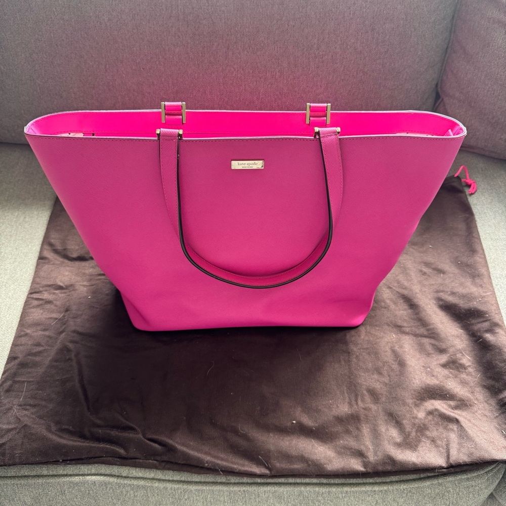 Kate Spade Newbury Lane Jules Leather Large Tote Bag Pink With Dust Bag 💗